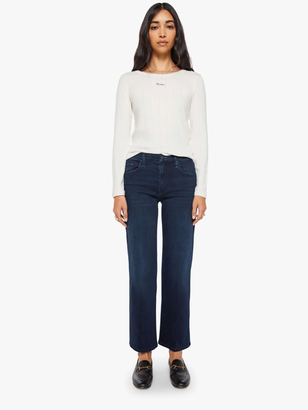 MOTHER Mid-Rise Rambler Zip Ankle Dark Wash Size 31